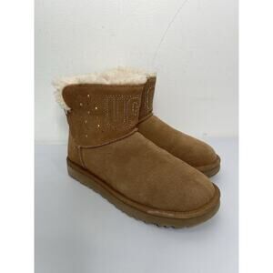 UGG Womens Classic UGG Gem Mini Wool Lined Suede Winter Boots Size 8